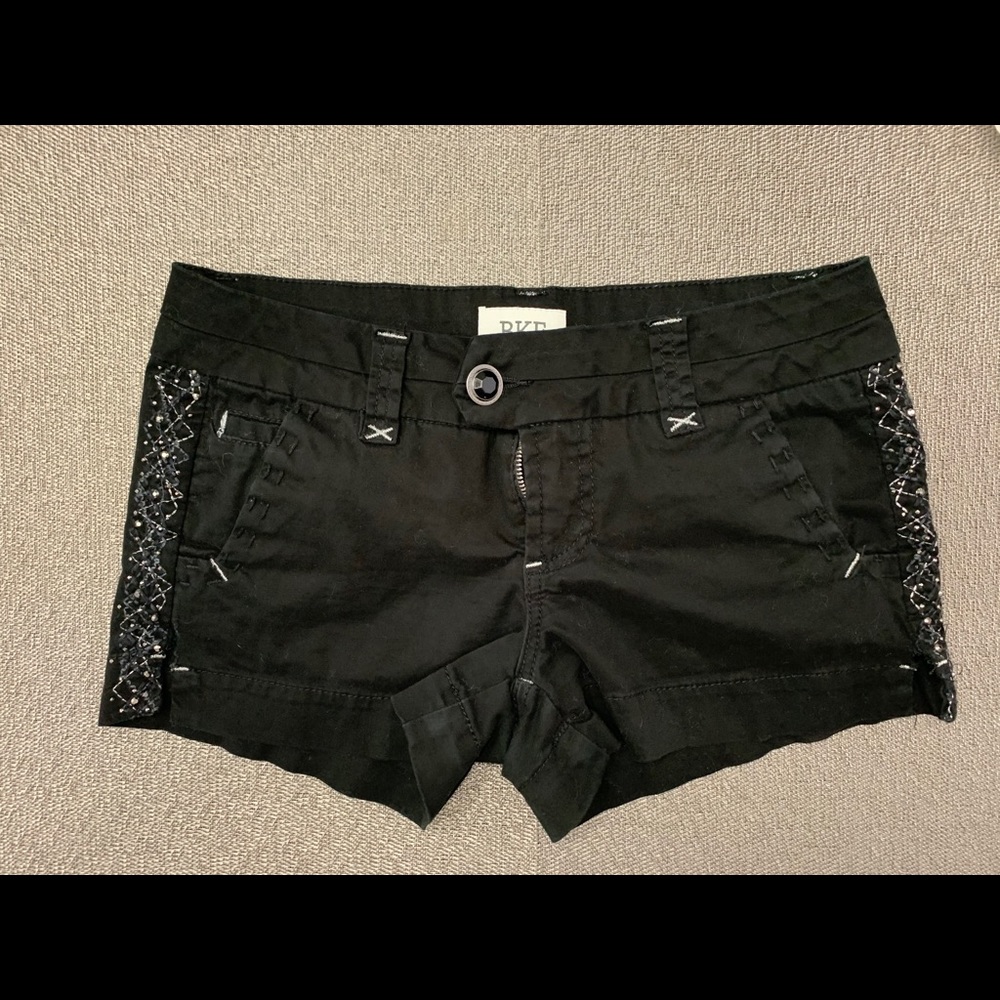 BKE Black Cotton Shorts